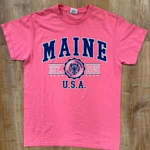 Pink Maine Graphic T-Shirt